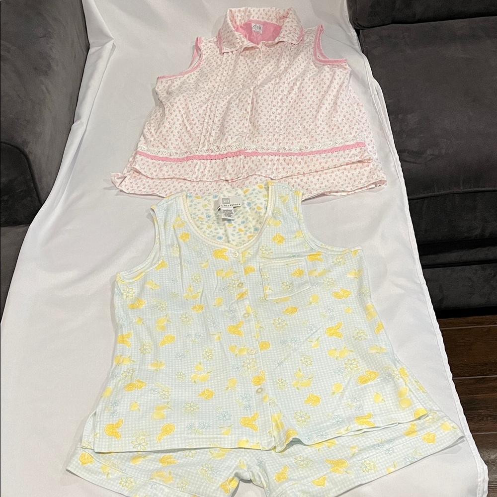 2 Sets/ 1 Karen Neuburger & 1 Aria P.J. Lg. Pink & White & White, Blue & Yellow